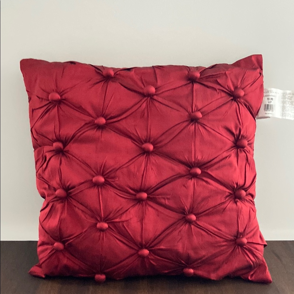 Luxurious Red Accent Pillow
